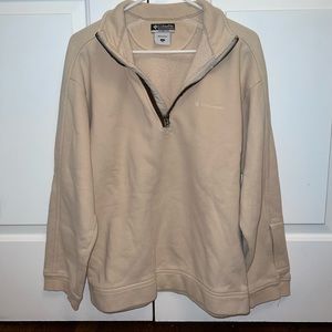 Mens Columbia Tan Quarter Zip Pullover